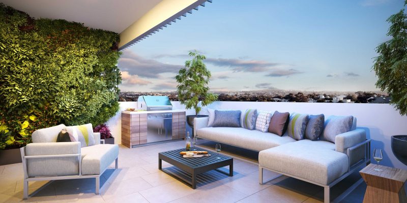 Decoración exterior: terraza y jardín en Marbella